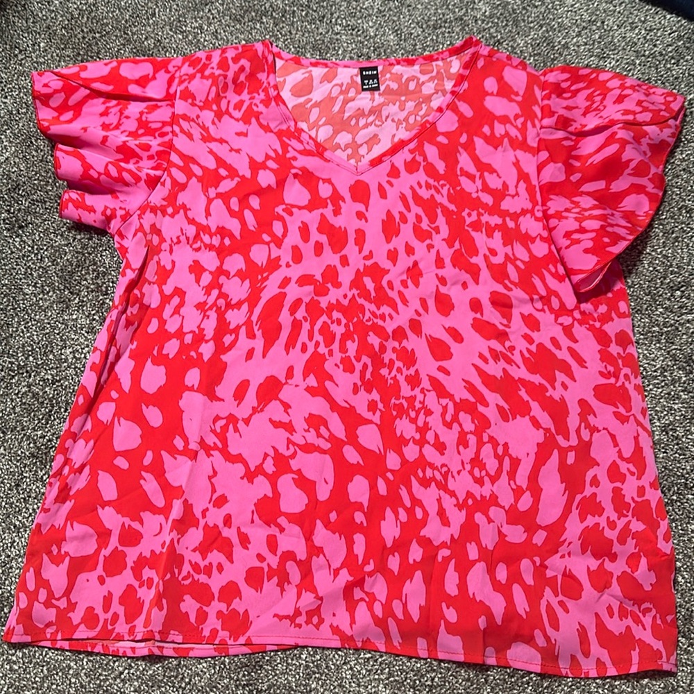 SHEIN pink red top size large